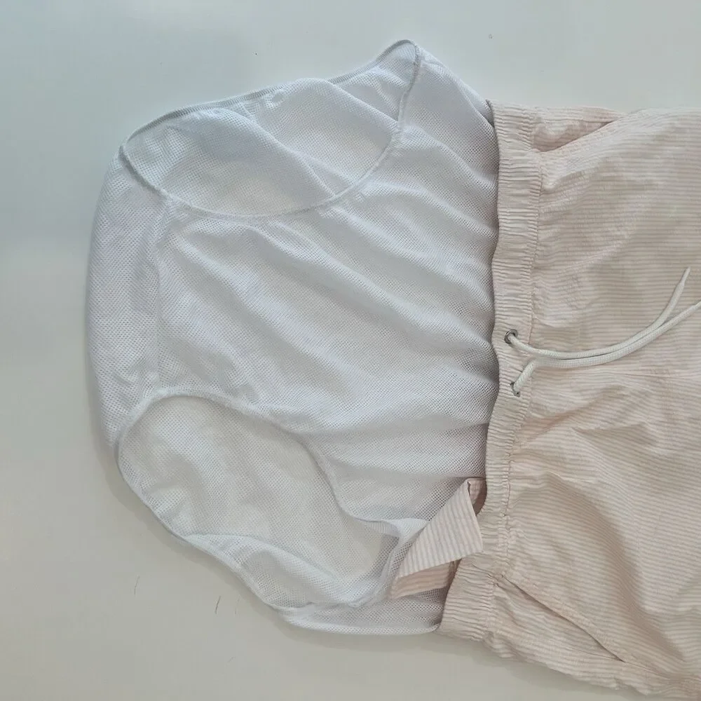 J Crew Seersucker Swim Trunk Mens SZ M Drawstring Summer Shorts Swimwear